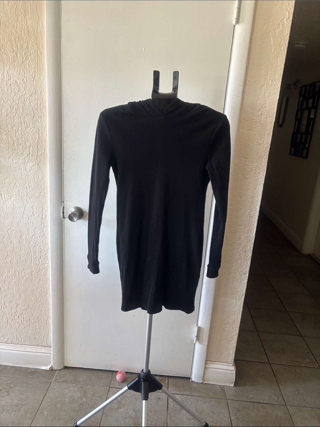 Forever 21 Black Long-Sleeve V-Neck Bodycon Dress